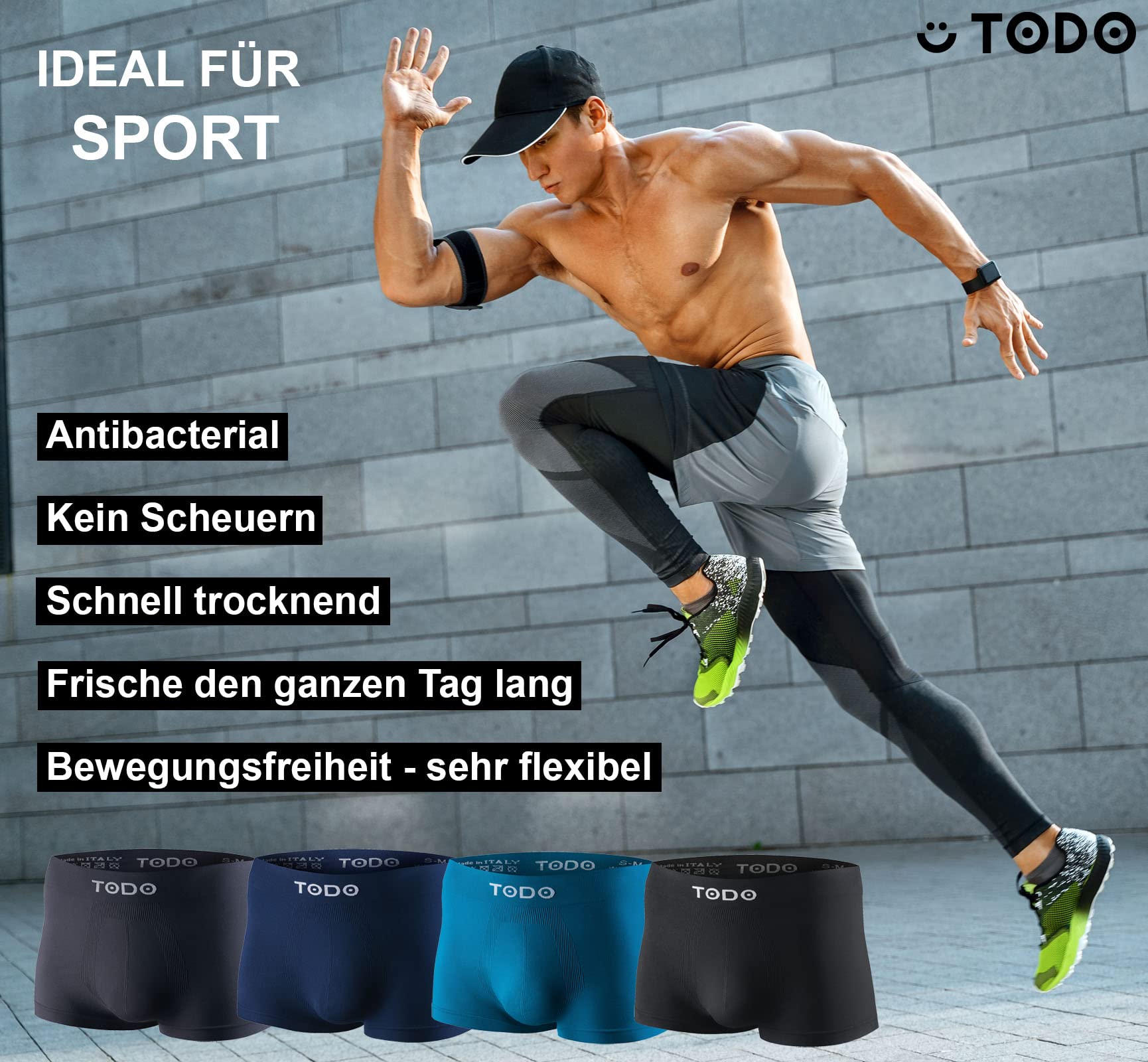 TODO Boxer Traspiranti Uomo, Mutande Elasticizzato Uomo Intimo, Senza Pressione (Taglia S-3XL)