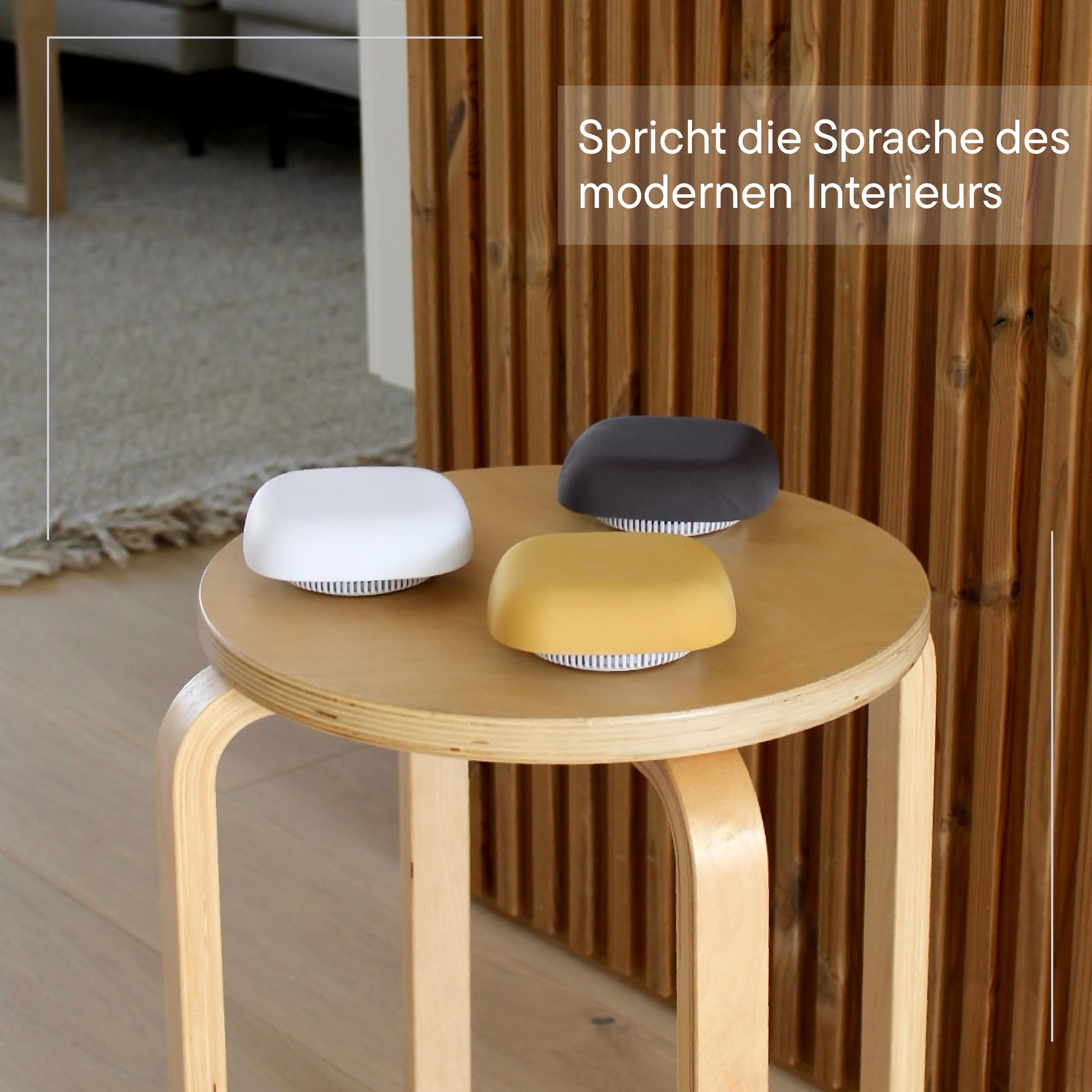 Jalo Kupu 10 Rauchmelder - 6er Pack – optischer Brandalarm für zu Hause – 10 Jahre Lithium-Batterie – skandinavisches Design – Weiß