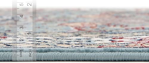 Miniatura 2 de Rugs.com Rabia Collection - Alfombra baja azul de 5 x 8 pies, perfecta para dormitorios, comedores, salas de estar