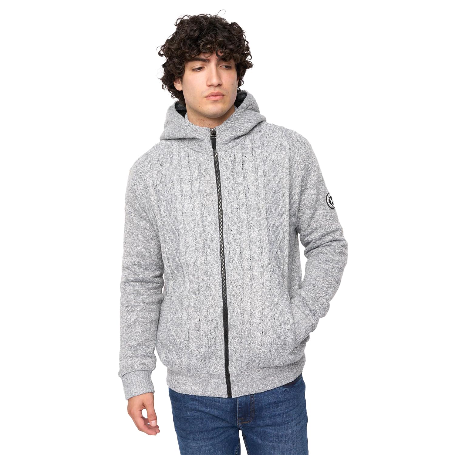 Bewley & Ritch Men's Light Grey Marl Tonbridge Cardigan (L) (Light Grey Marl)