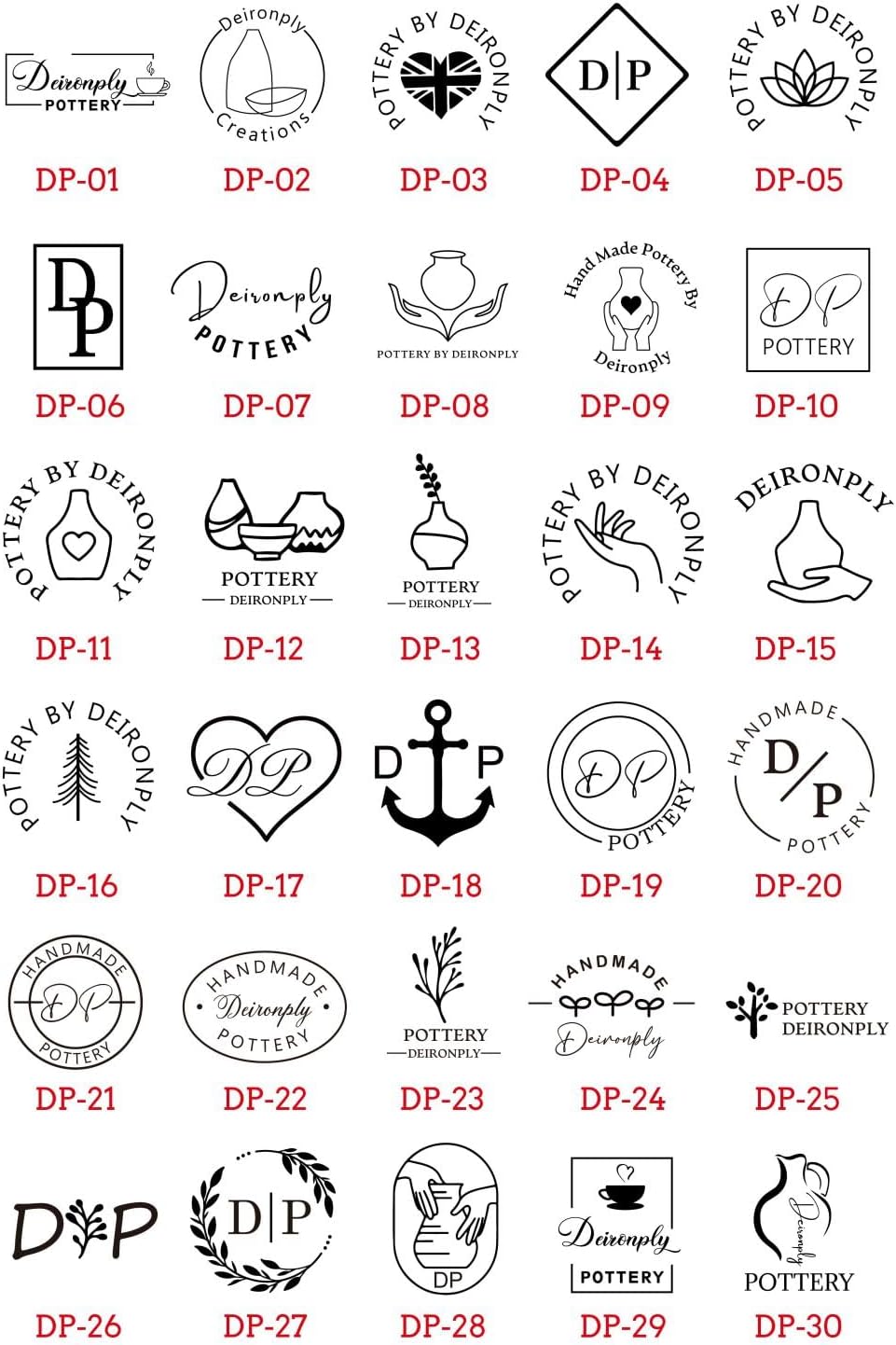 DEIRONPLY Custom Pottery Stamp for Clay-Personalized Clay Stamp Pottery Molds for Crafting Customized Letter Stamps for Clay，Lovely Gift for Potters