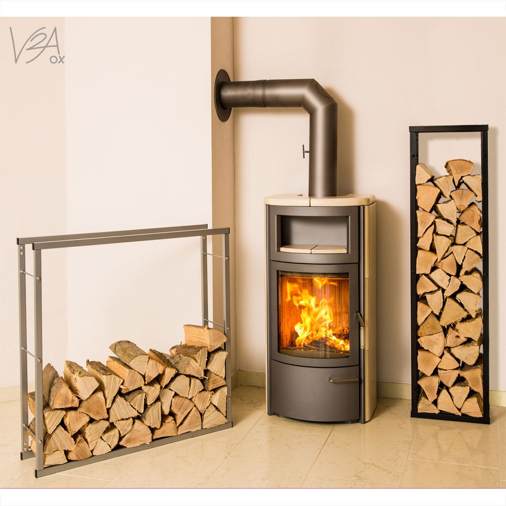 Kaminholzständer Metall, Kaminholzregal innen, Holzständer Regal für Aufbewahrung von Kaminholz, Brennholz und Feuerholz