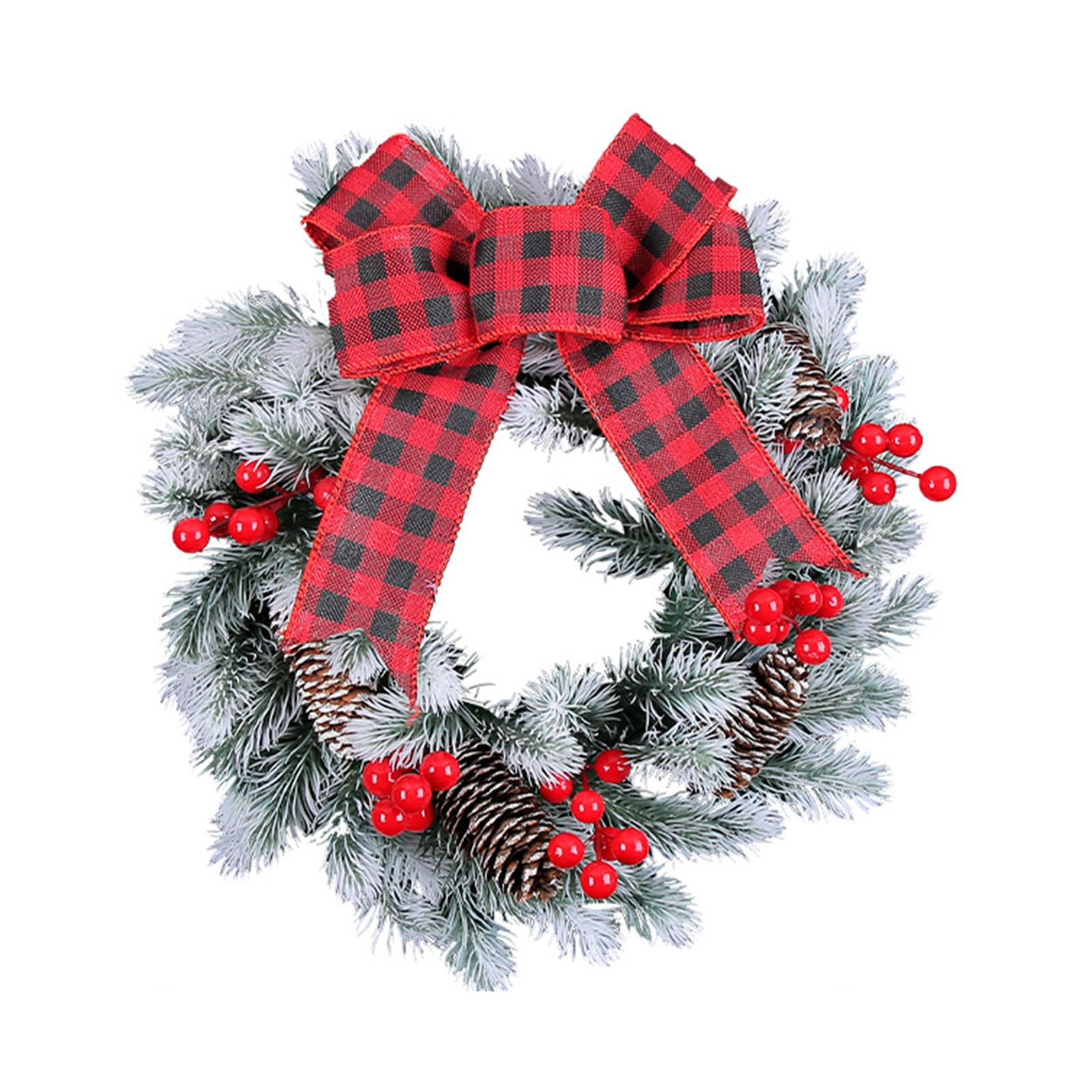 Festival Christmas Wreath with Delicate Bow Charming Holiday Atmosphere Perfect for Doorways, Christmas Wreath