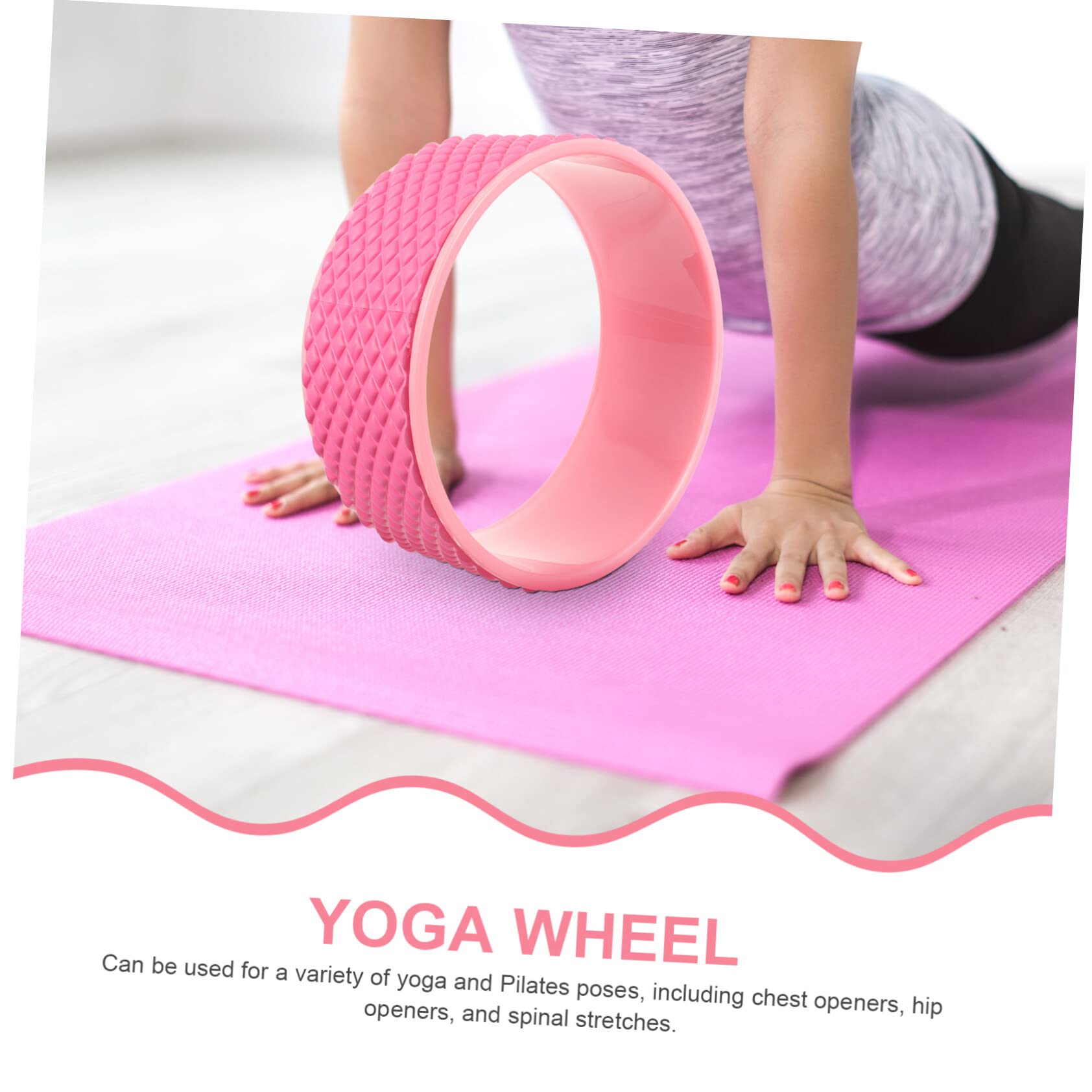 Veemoon Rodillo de Yoga Rodillo para la Espalda círculo de Yoga Antideslizante Yoga Accesorios Rueda de Entrenamiento de plástico Rueda de Espuma Pilates flexión hacia atrás
