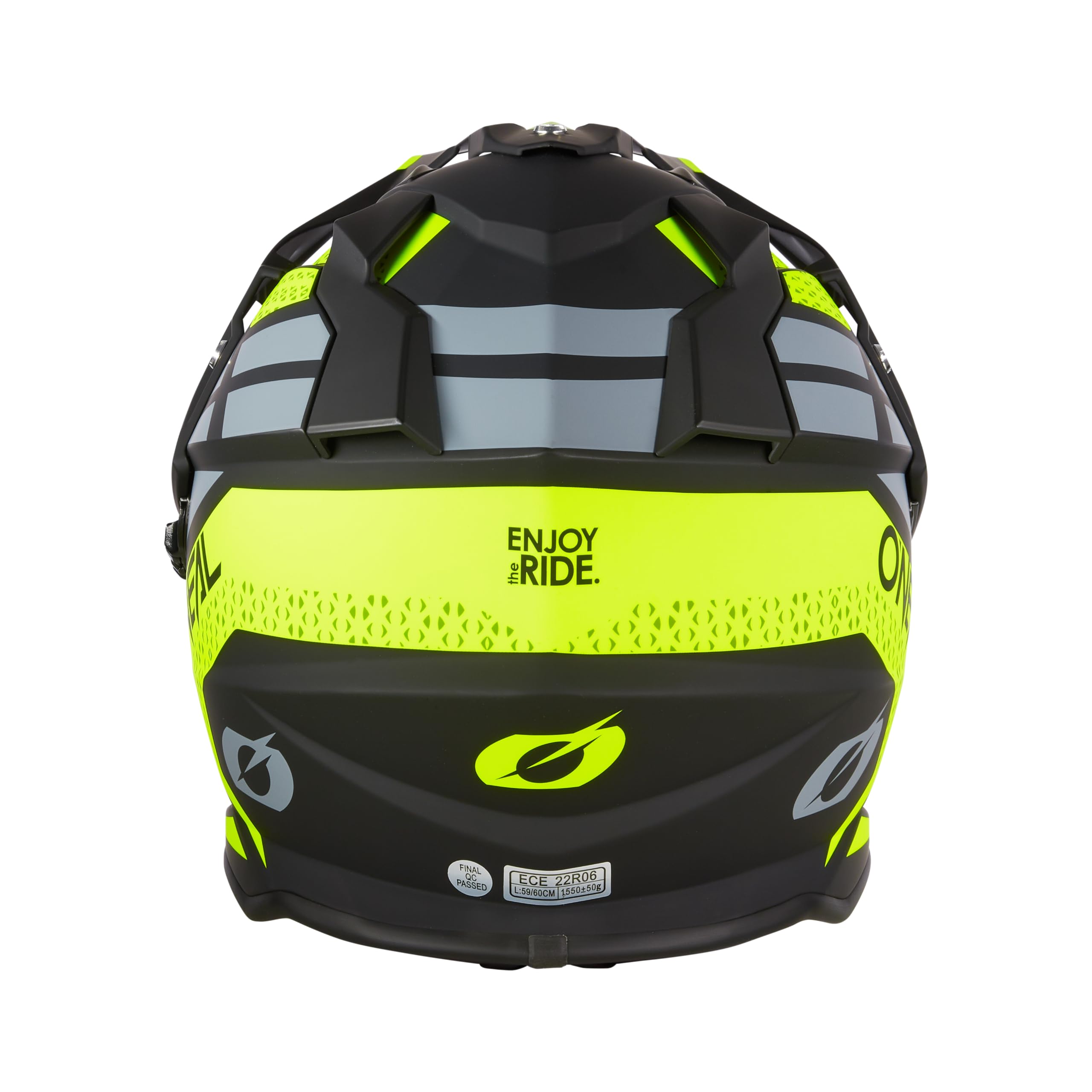 O'NEAL Casco de Moto Enduro Aberturas de ventilación para un máximo Flujo de Aire y refrigeración, Carcasa ABS, Visera Solar integrada Casco Sierra R V.24 Adulto Negro Amarillo Neón Gris Talla S