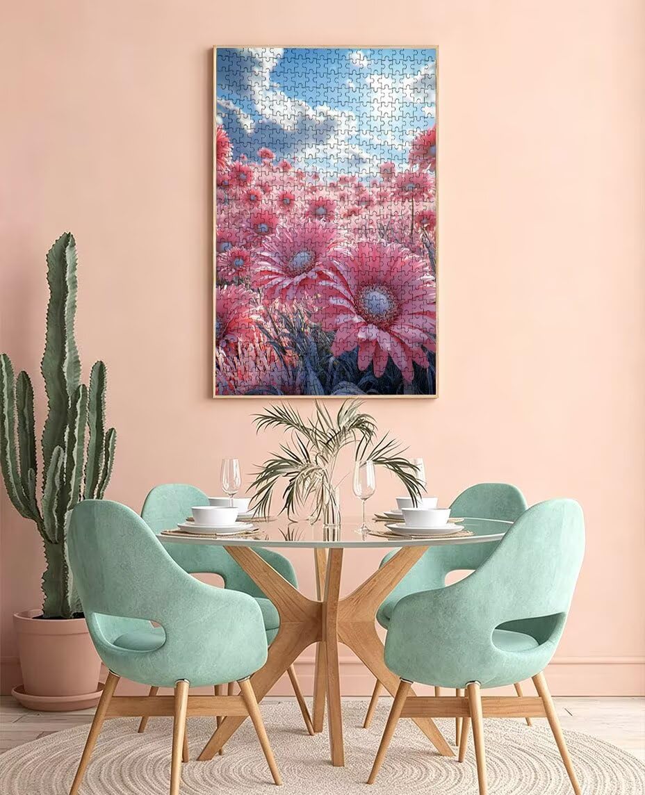 Puzzle 4000 Teile Erwachsene, Rosa Blumen Meer Jigsaw Puzzle 4000 Teile, Impossible Klassische Puzzles, Komplex Herausfordernd Puzzles, Familie Aktivität Spiele, Wanddekoration Geschenke BXHZW2-253