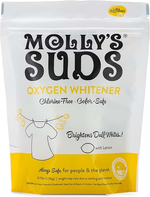 Molly's Suds Natural Oxygen Whitener | Natural Bleach Alternative, Plant-Derived Ingredients | Whitens Brights and Brighte...