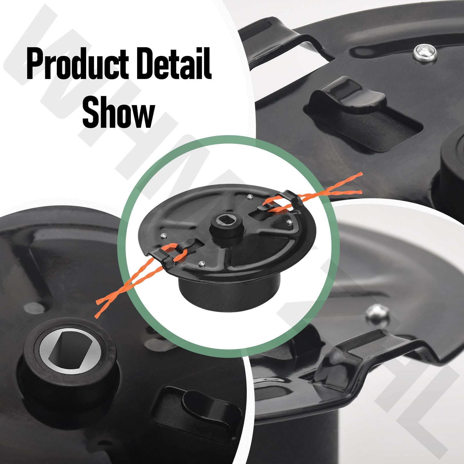 Placa portadora 532180338 y línea de recortadora 532182219 compatible con Husqvarna/Craftsman/Poulan Pro/Poulan Weed Eater, sustituye a 594935003