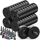 LOVIMAG Neodymium Magnet, Strong Rare Earth Magnets 20 Pounds, 36 Black Countersunk Magnets with Screw for Kitchen, Tool Room, Science, Crafts, Industrial, 0.6 x 0.2 Inch