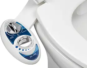 LUXE Bidet NEO 185 – Autolimpeza, bocal duplo, acessório de bidê não elétrico para assento de vaso sanitário, pressão de água ajustável, lavagem traseira e feminina (azul)