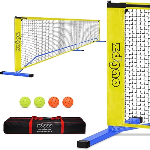 Zdgao Red de pickleball para entrada con red de pickleball de tamaño reglamentario de 22 pies, 4 bolas de pickleball para exteriores y bolsa de