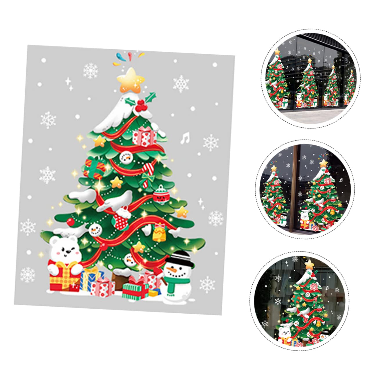 Zerodeko 5 Hojas Adhesivos Arbol De Navidad Pegatinas Decoración Colgante Navidad Vinilo Decorativo Para Pared Infantil Luces Bolas De Adornos Navideños Película Muro De Polivinilo