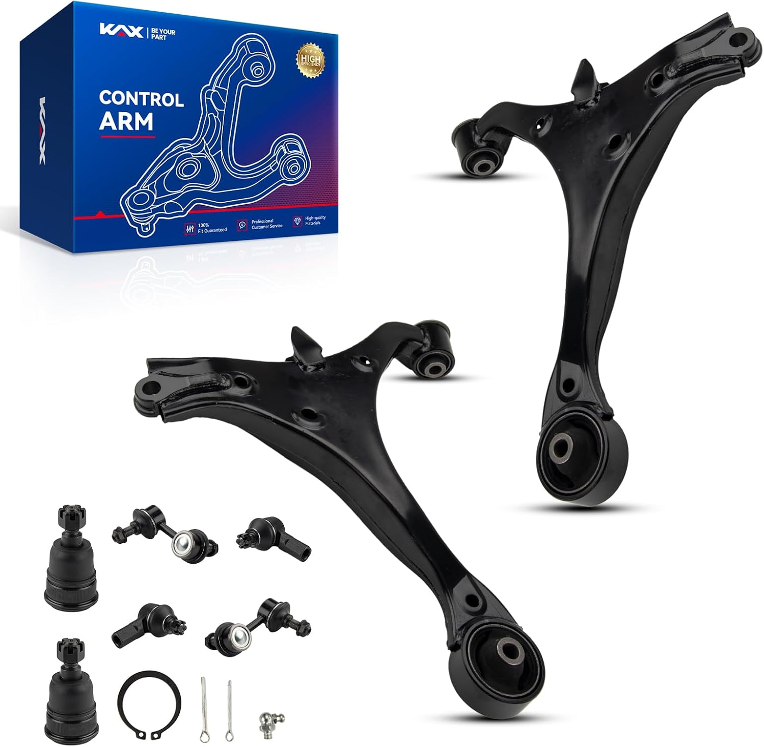 Incomplete KAX Front Lower Control Arm w/Ball Joint & Sway Bars Outer Tie Rods Fit for Ho-nda Civic 2001 2002 2003 2004 2005 (Not for SI Models) Suspension Kit K640287 K640288 8pcs 8pcs 2001-2005 Civic 1.3/1.7L