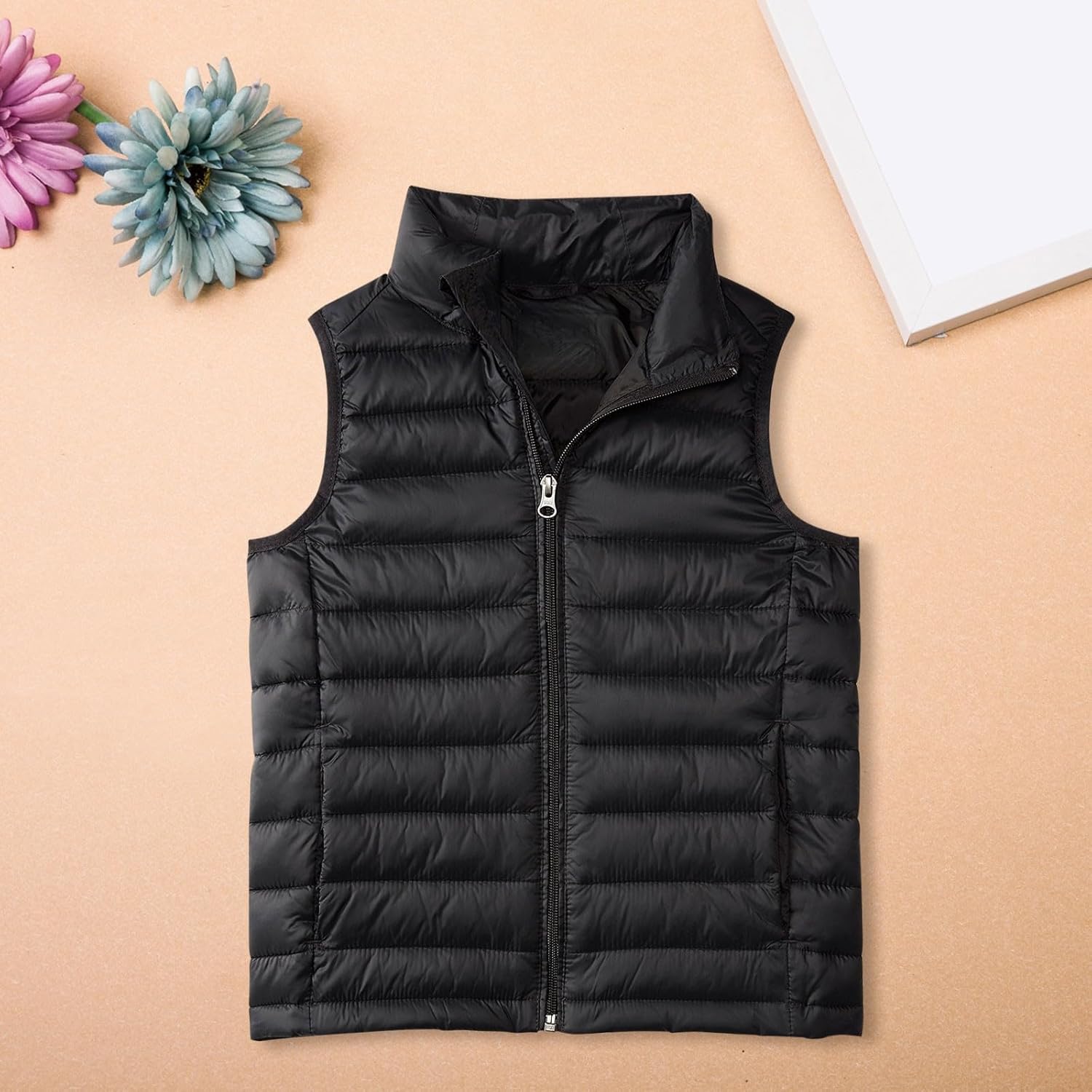 Boys Girls Puffer Vest Kids Sleeveless Lightweight Puffy Down Jacket Winter Warm Zipper Quilted Vest Outdoor Outerwear - Image 2
