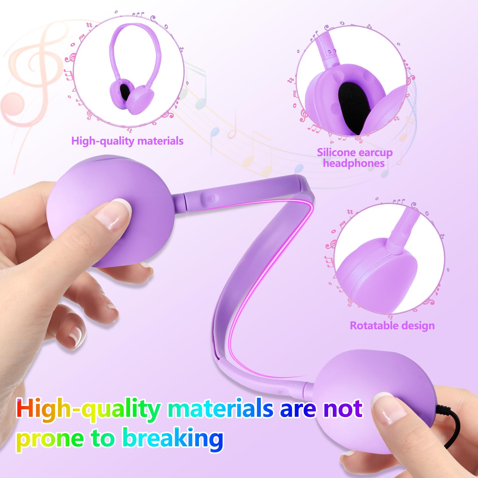 OSSZIT Classroom Kids Headphones Bulk 15 Pack Class Set of Headphones for School Students Children Toddler Boys Girls Teen (10 Colors)