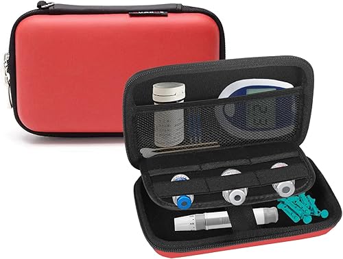 Estuche de viaje para suministros para diabéticos, bolsa de almacenamiento para medidor de glucosa en sangre, pequeña bolsa protectora rígida de EVA disponible en Yaxa Mexico
