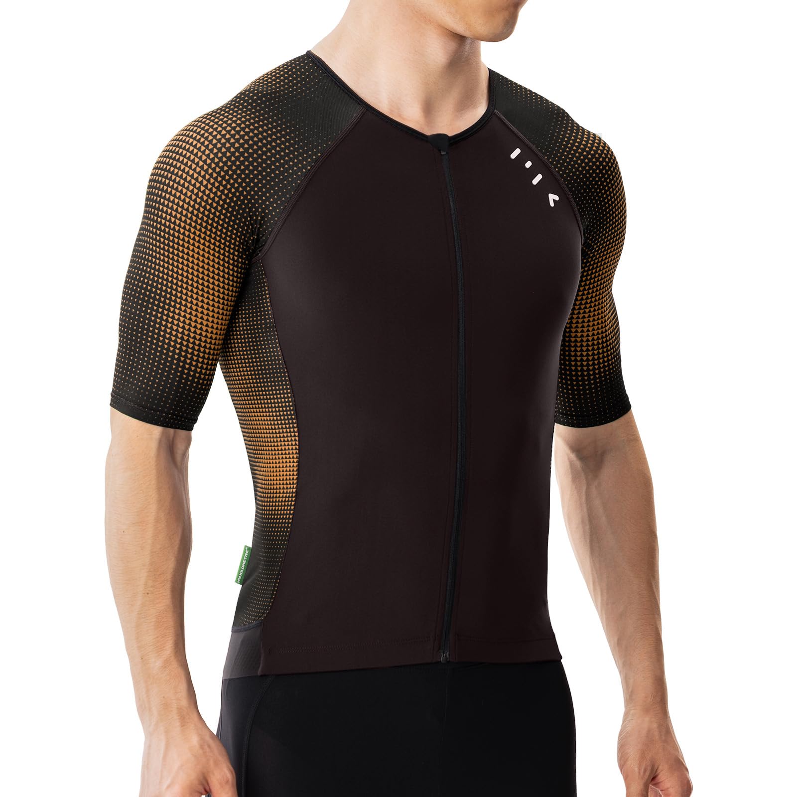 MY KILOMETRE Haut de Triathlon pour Homme Manches Courtes - Maillot de Cyclisme à Fermeture éclair intégrale avec 2 Poches