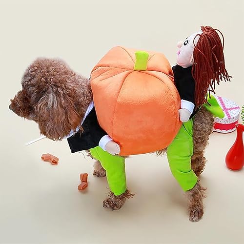 Miniatura 3 de Disfraz de calabaza de Halloween para perros y gatos  Divertido disfraz de calabaza para Halloween, con calabaza, gato, perro, fiesta, disfraz de