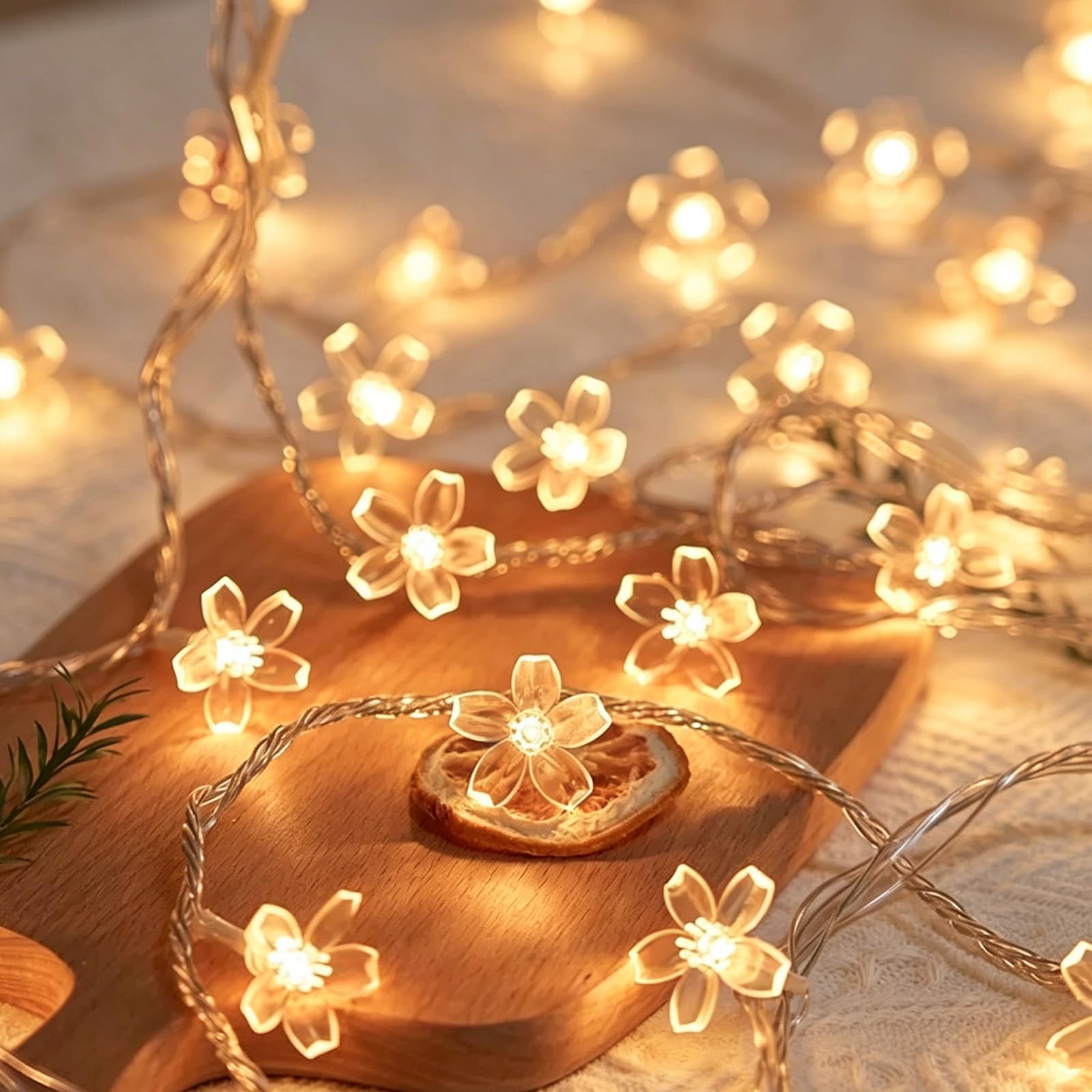 ANBET 10m 80 LEDs Cherry Blossom Fairy String Lights, Flower Lights