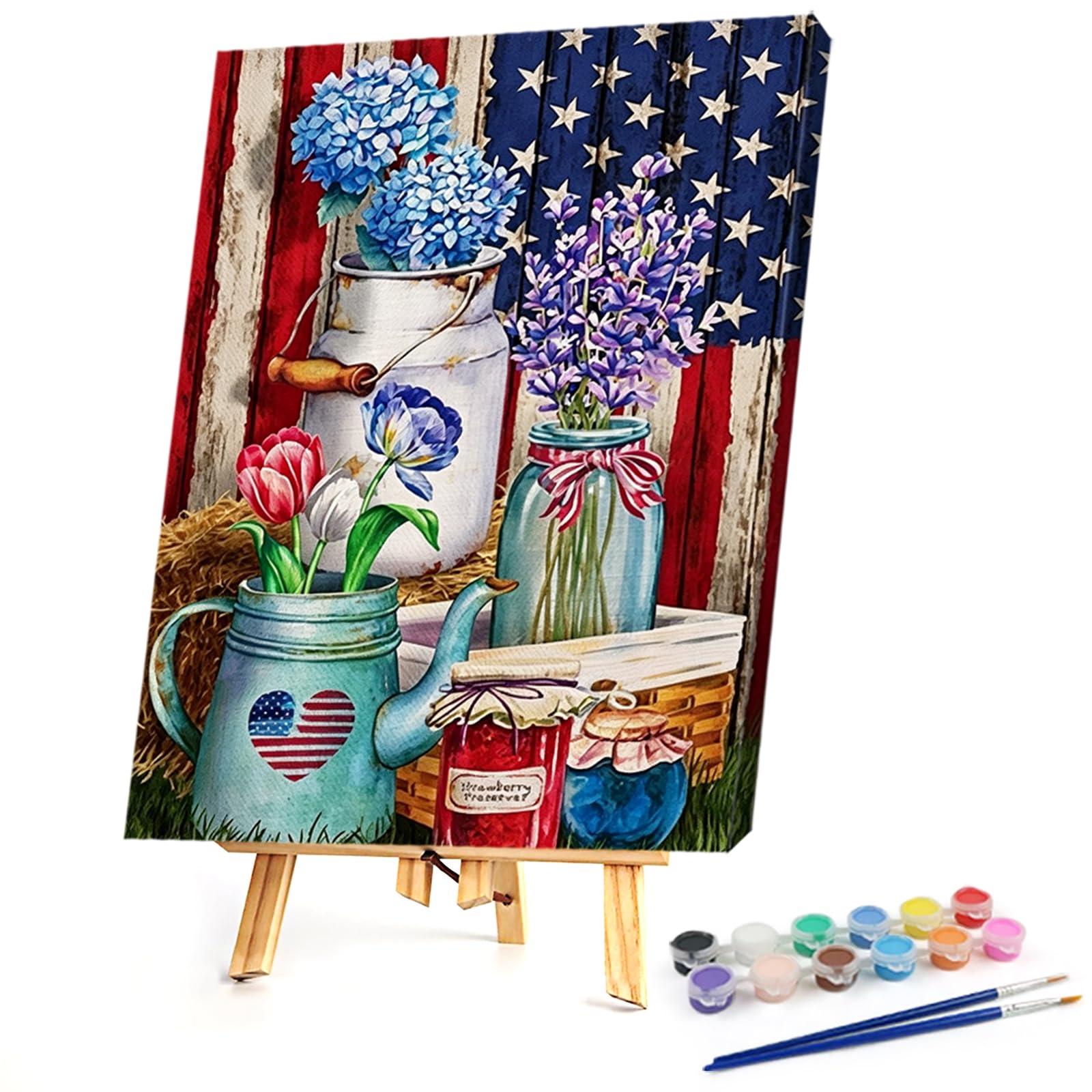 Poetrydraw Country Patriot Paint By Numbers Kit On Canvas 11.81X15.75inch Without Frame Diy Oil Painting For Beginners & Adults (Country Patriot)