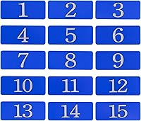 Vista 8 de StayMax Número de tabla de número de habitación con adhesivo numerado para casillero rectangular de plástico (1-10, negro)