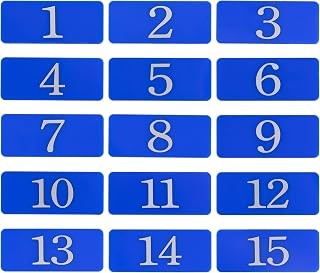 StayMax Plastic Rectangle Locker Numbered Sticker Room Number Table Number (1-10, Blue)