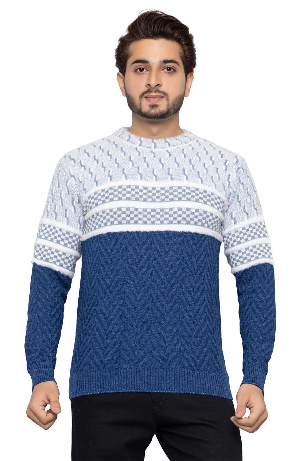 wear lusso Men Round Neck Full Sleeve Printed Woolen Sweaters for Winter | Stylish Winter Wear-picture-31