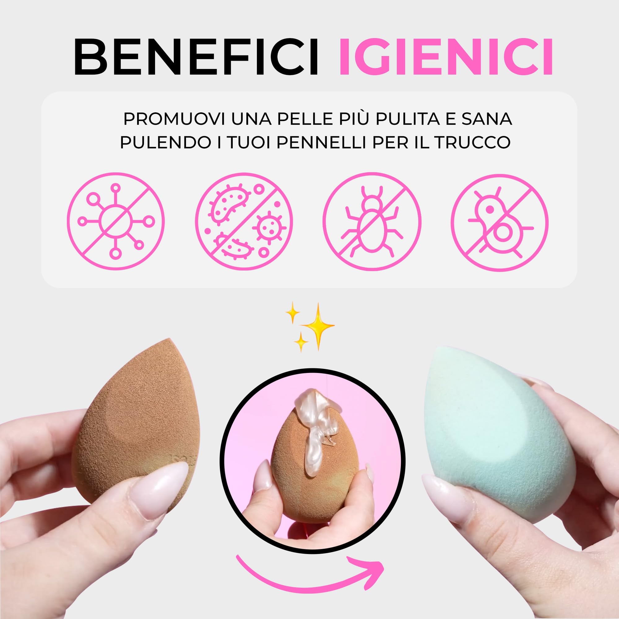ISOCLEAN Detergente per spugne cosmetiche - Rimuove il trucco da spugne e applicatori - Lava e igienizza - Vegano - 275ml