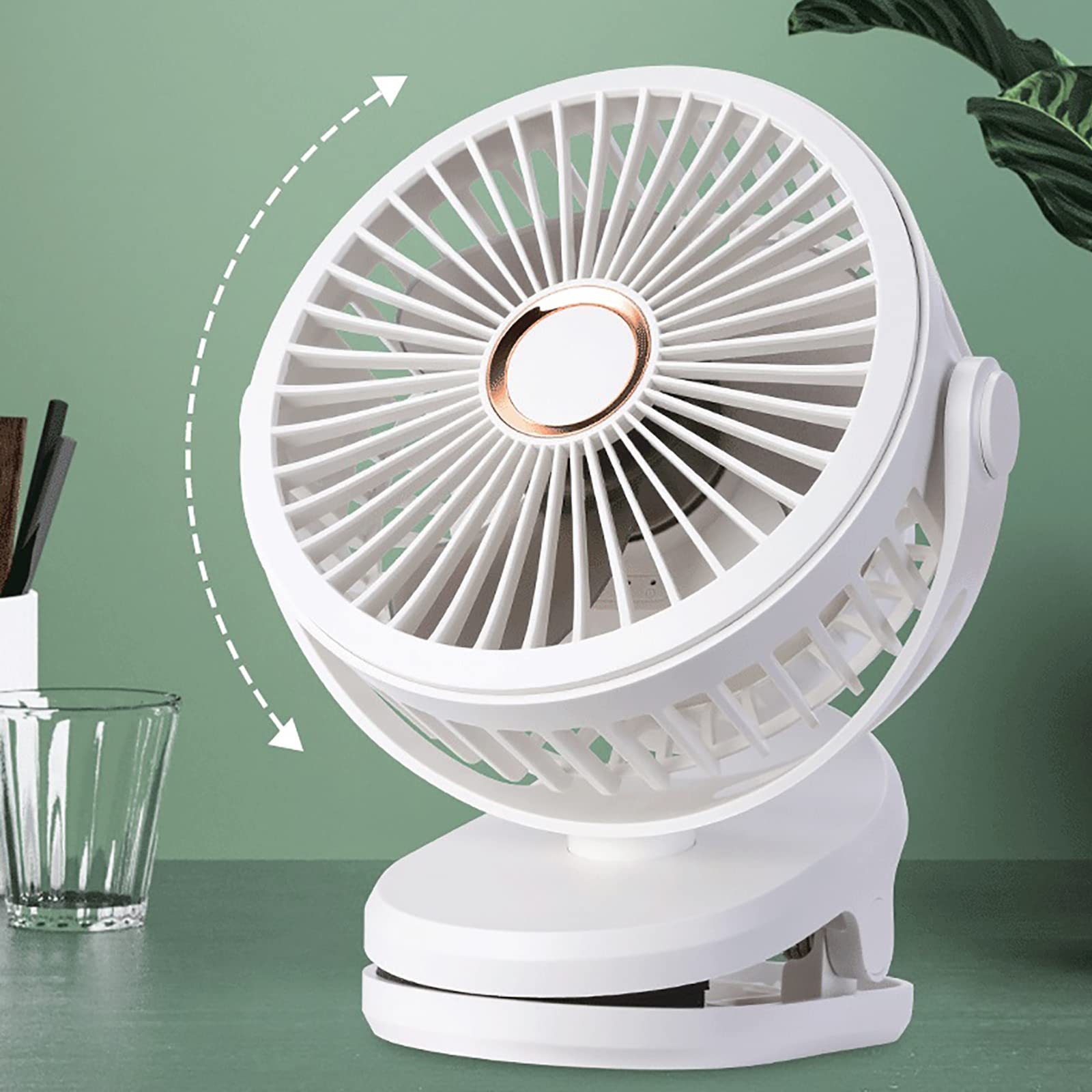 Ventilateur Portable Pour Landau 500 MAh - Clip Poussette Rotation 720° 4 Vitesses - Pieuvre Rechargeable