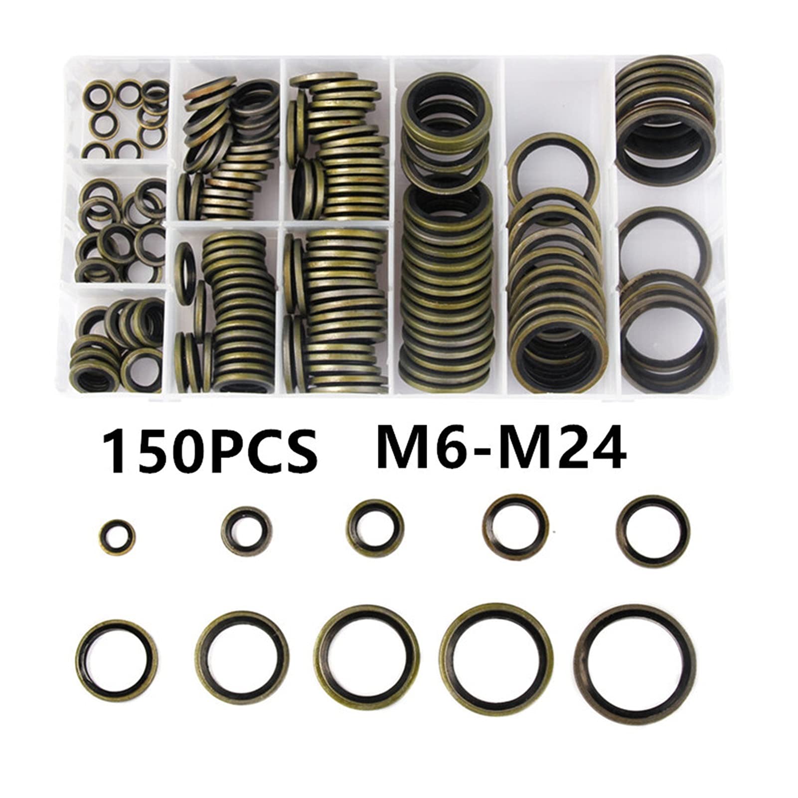 THua store 15. 0pcs M6-M24 Guarnizione di guarnizione for tubi idraulici ad alta pressione Guarnizione in gomma Guarnizione for tenuta a timpano ad alta temperatura Valvola conduttura ad alta temperat