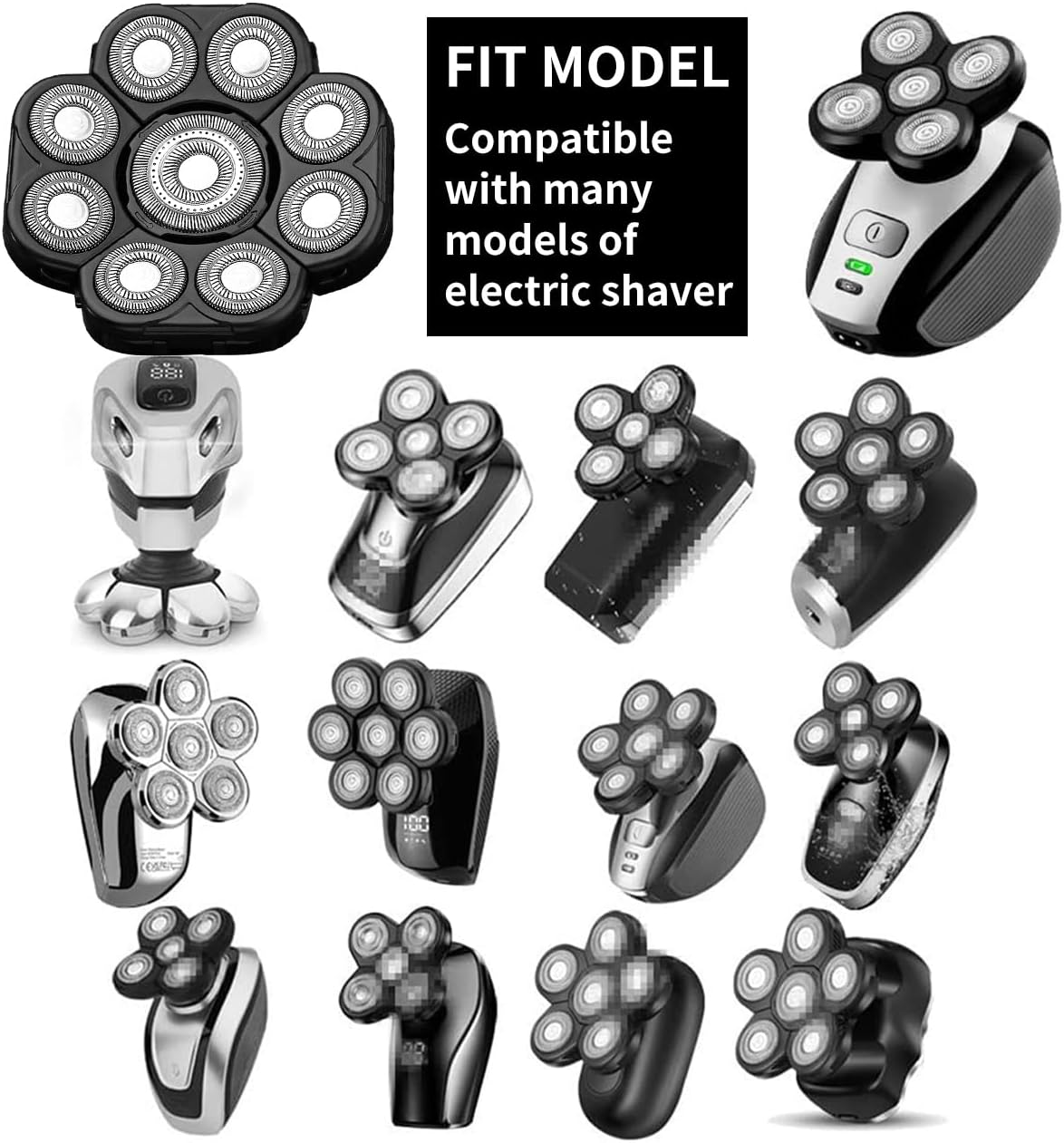 9 Blades Head Shaver Men's Electric Shaver Replacement Heads Universal Replacement Blade Head Electric Razor for Men