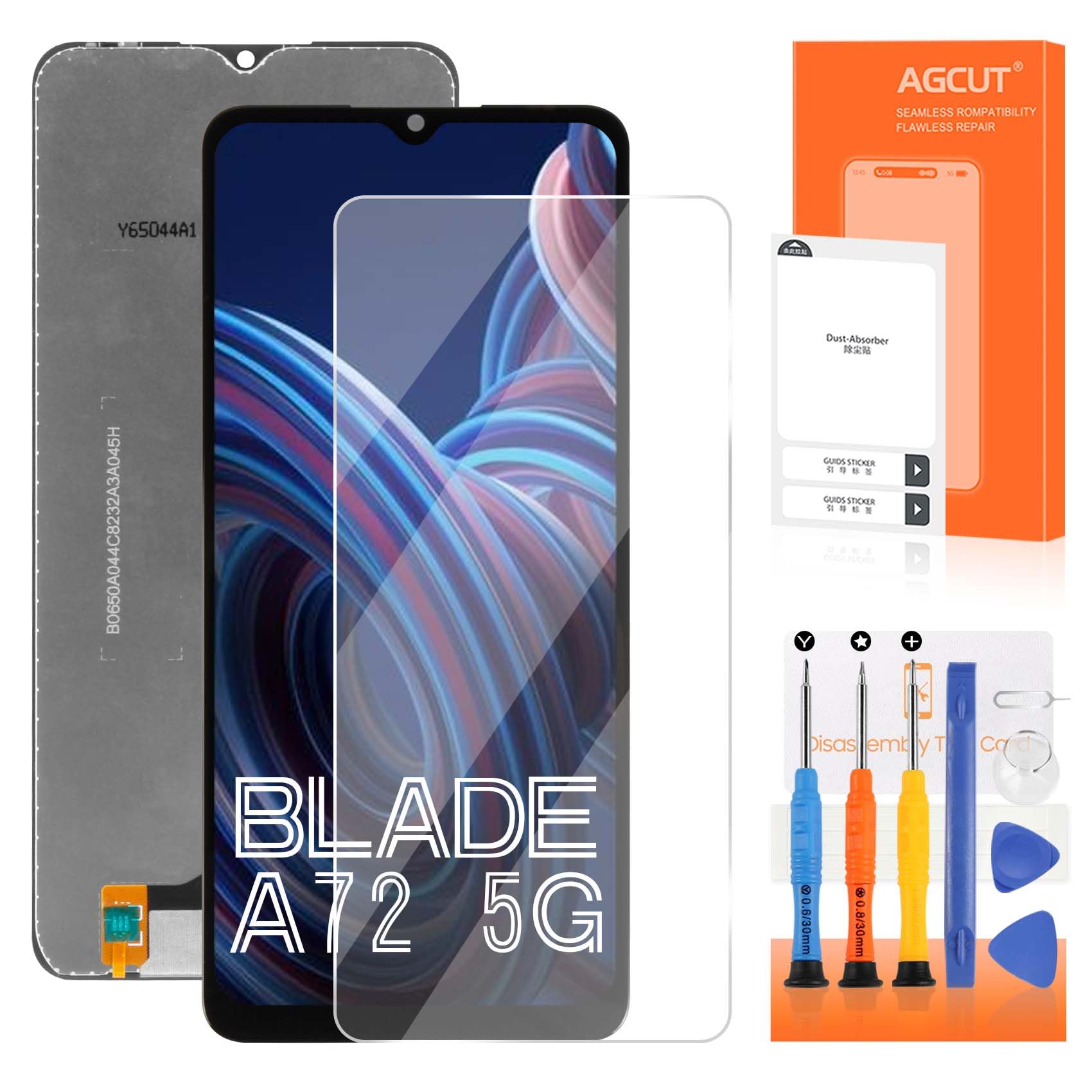 Kit Schermo LCD Con Touch Per ZTE Blade A72 5G E A52 7540N - Nero Con Cornice - Include Strumenti E Vetro Temperato