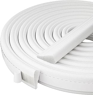 118" Wedge-Shape Foam Window Weather Stripping Door Frame Insulation Seal Strip White Soundproofing Frame Winter Insulation Tape for Exterior Front Door Noise Cancelling Window Inserts Door Gap Filler