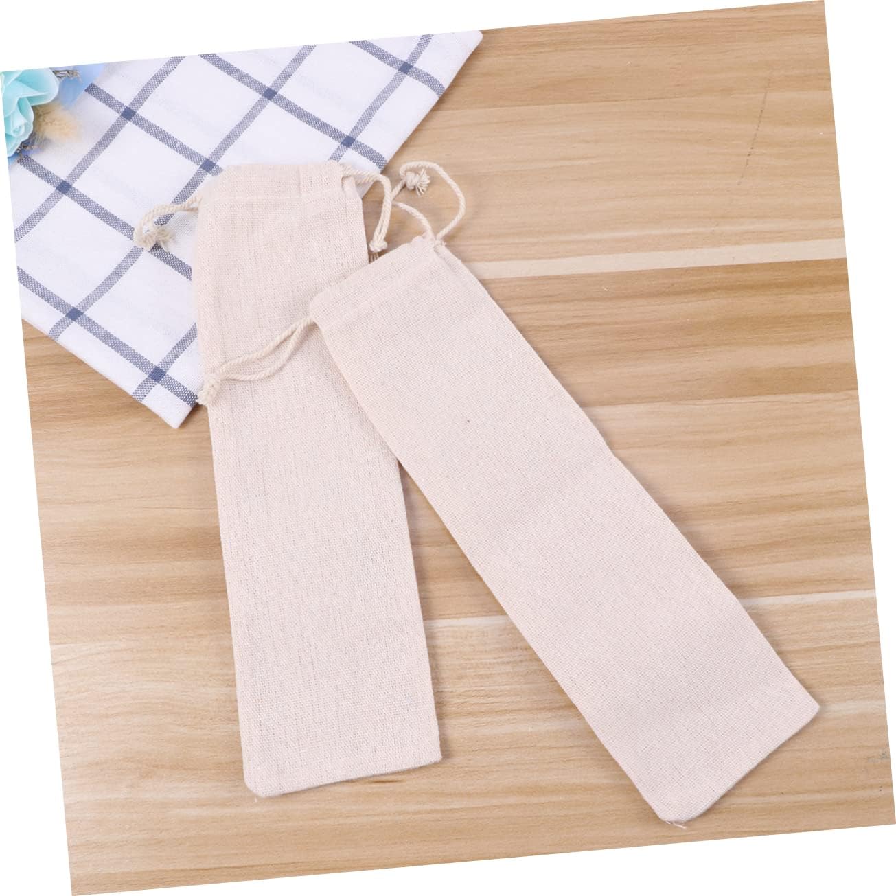 2sets Stainless Straw Case Travel Bag for Forks and Spoons Pouch Storage Carrying Bag 5pcs*2
