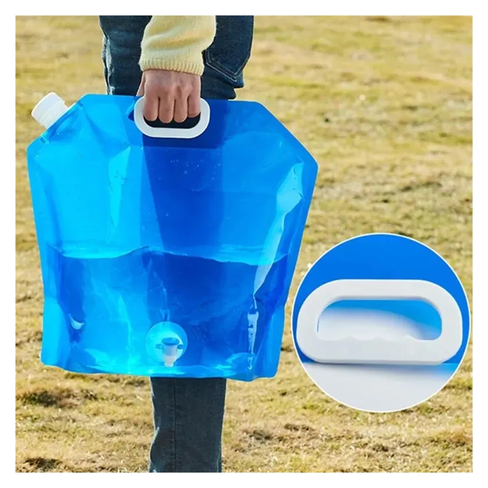 SBTRKT 5/10L Camping Wasser Tasche Tragbare Falten Wasser Eimer Große Wasser Behälter Im Freien Reise Zusammenklappbare Tasche Kann Camping Supplie (Color : 10L Blue)
