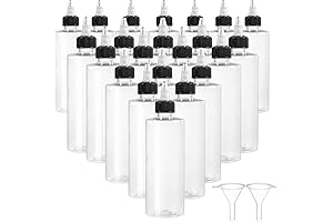 Pack of 22 - 8oz Transparent plastic Squeezing Bottles with Leak-Proof Caps...