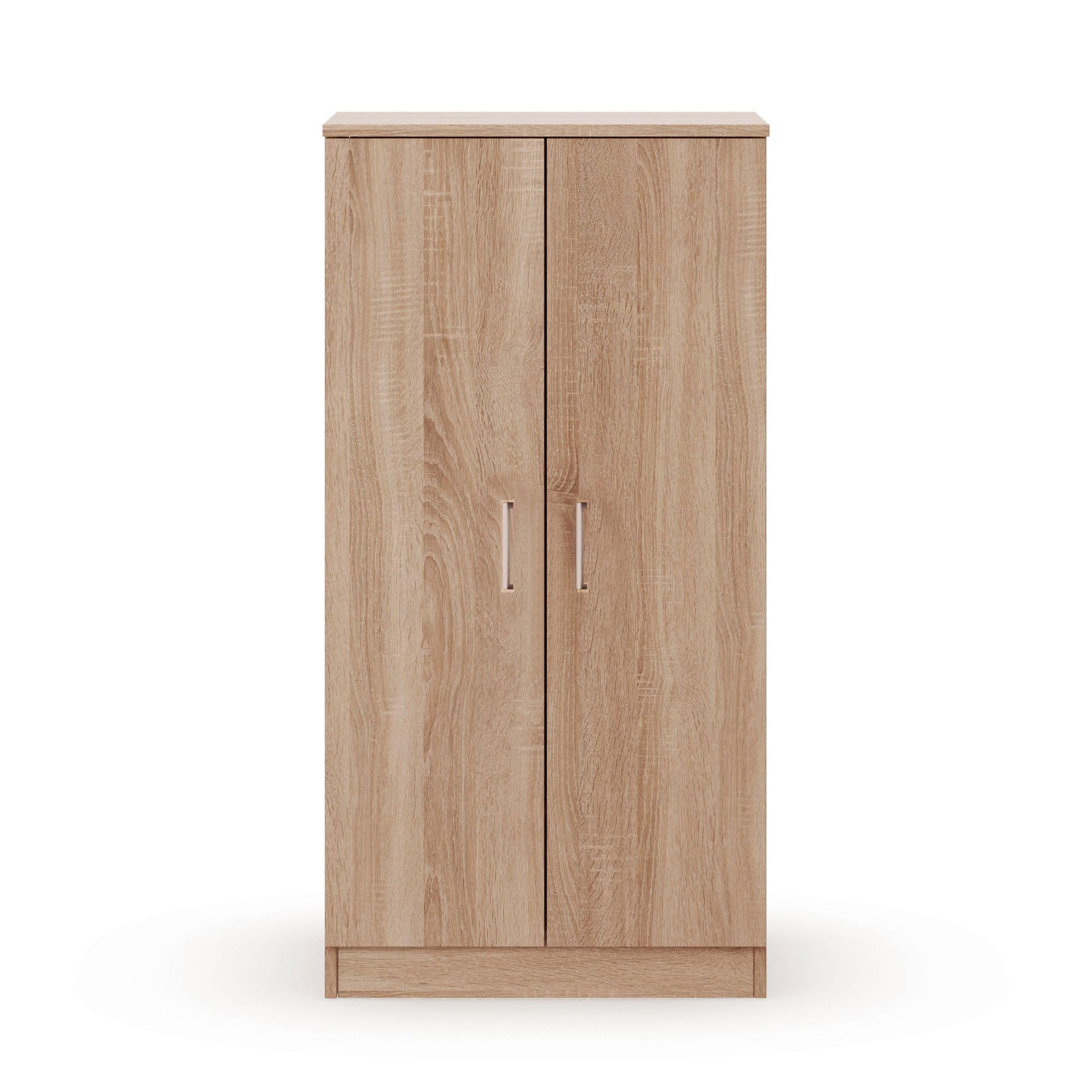 Bissolo Casa Scarpiera Salvaspazio Slim a 2 Ante, Armadio Multiuso in Melamina Rovere con 6 Ripiani, Mobile Ingresso per Casa e Cucina, Armadio per Camera da Letto e Bagno, 55x36x108 cm