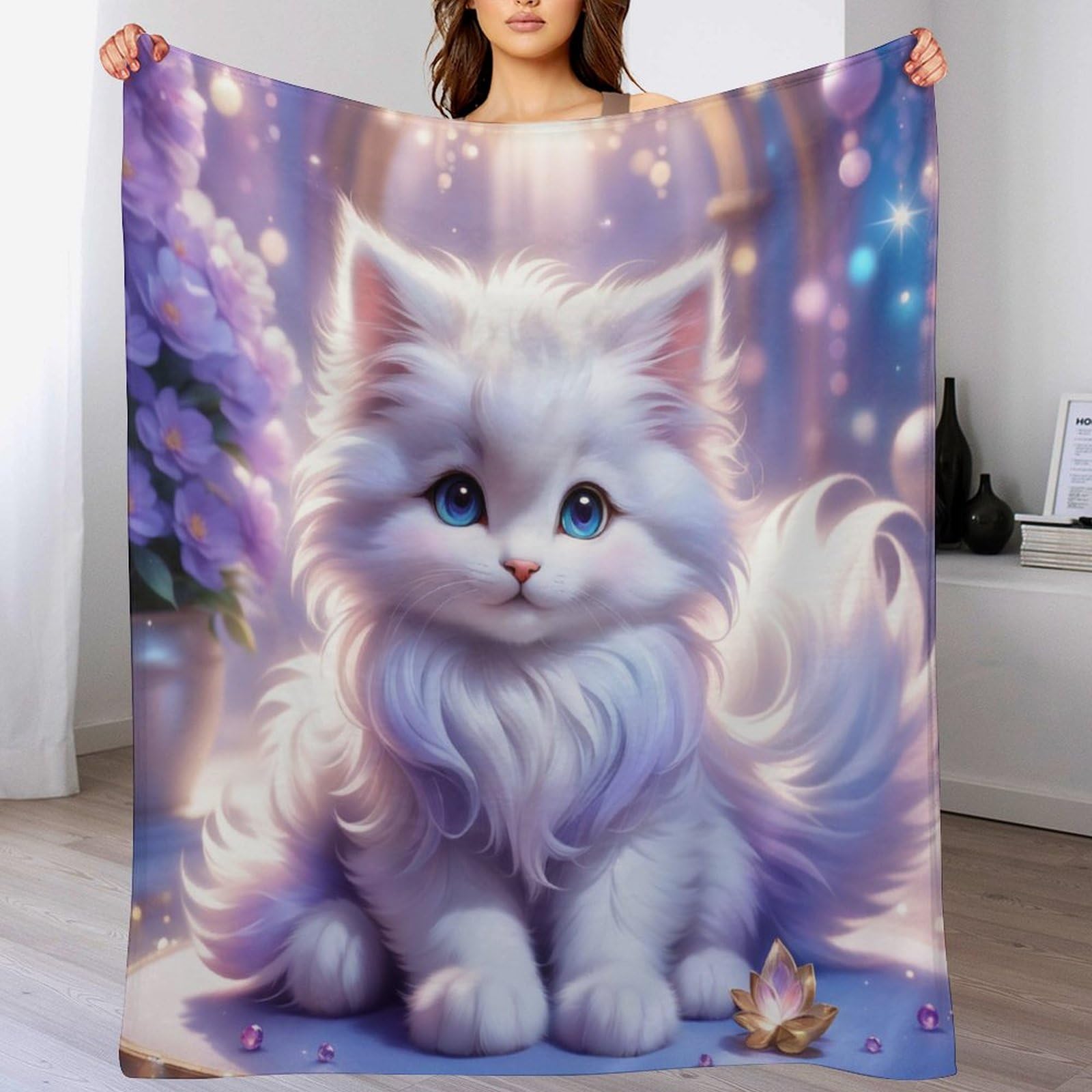 Couverture en chat mignon cadeau idéal lit et canapé 180x200cm