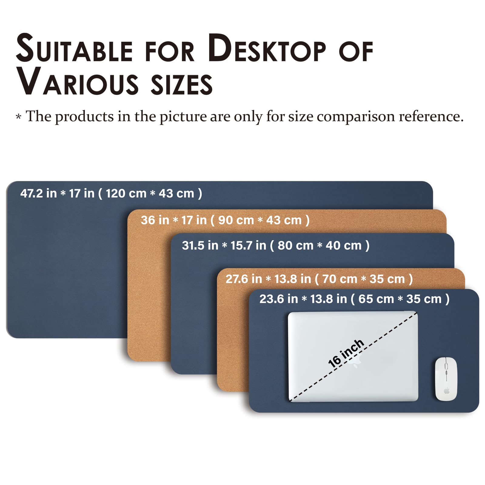 Cork Purple Desk Mat - Dual-Sided Desk Pad for Office and Home - Desk Organization and Accessories - Ideal for Large Mouse Pad and Desk Mats on Top of Desks(31.5"x 15.7")