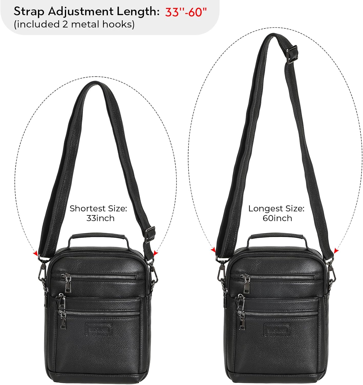 Polare Italian Full Grain Leather Messenger Bag Vintage Chest Shoulder Crossbody Bag Casual Sling Business Handbag for Men - Image 6