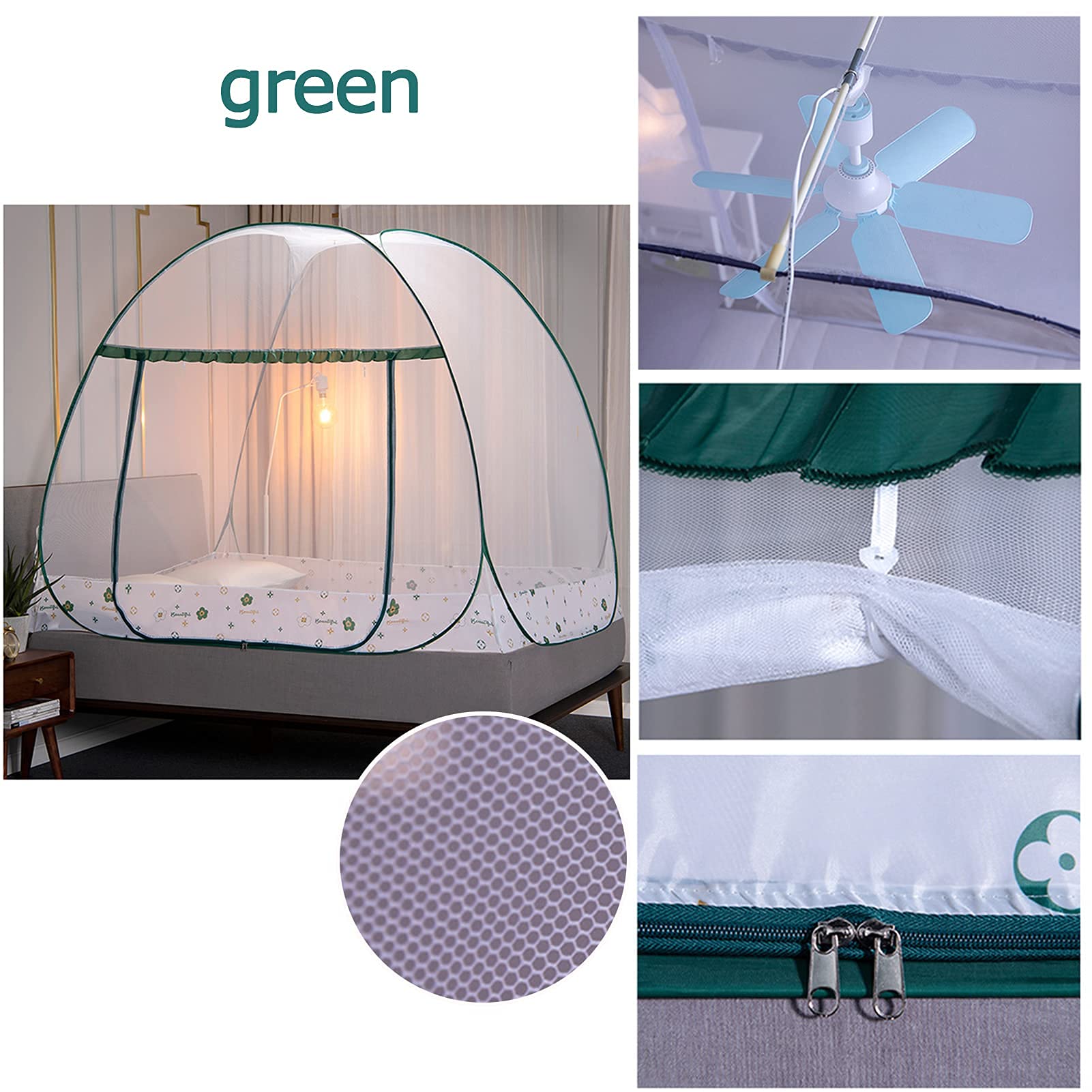 Tenda Zanzariera, Baldacchino, Rete A Baldacchino, Zanzariera Pop Up per Letto, 180 200 150 cm Grande Tenda Portatile da Viaggio Porta Singola Cerniera Letto Net, Zanzariera Pieghevole per Camera da