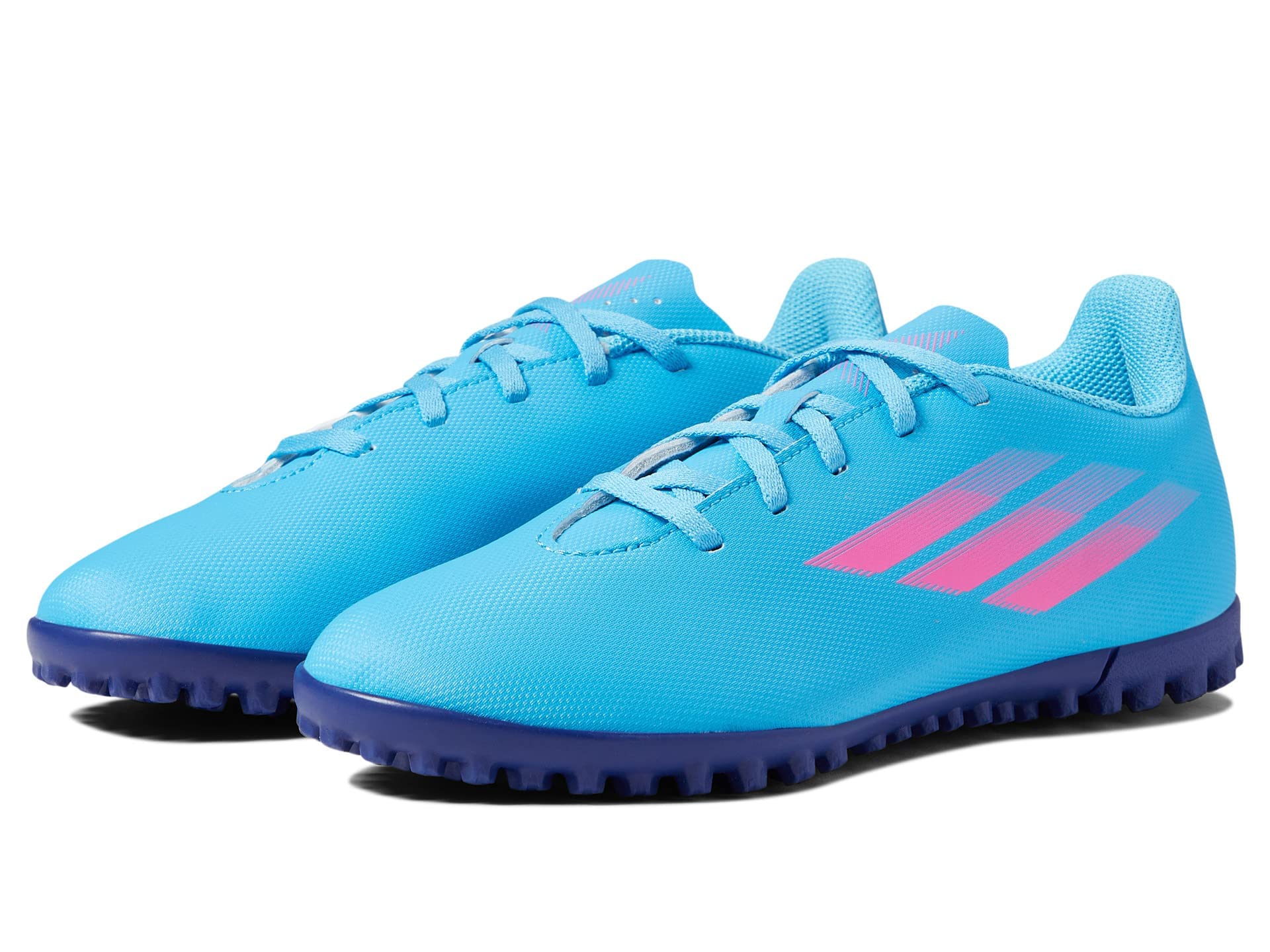 adidas X Speedflow.4 Turf Soccer Shoe, Sky Rush/Team Shock Pink/Legacy Indigo, 1.5 US Unisex Little Kid