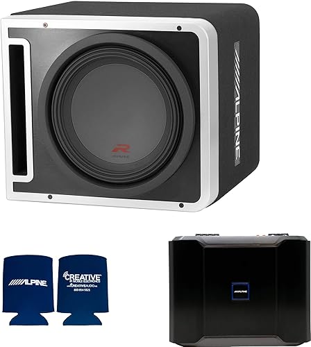 Alpine R-SB12V Recinto de subwoofer de 12 pulgadas, R-A75M amplificador mono de 750 vatios