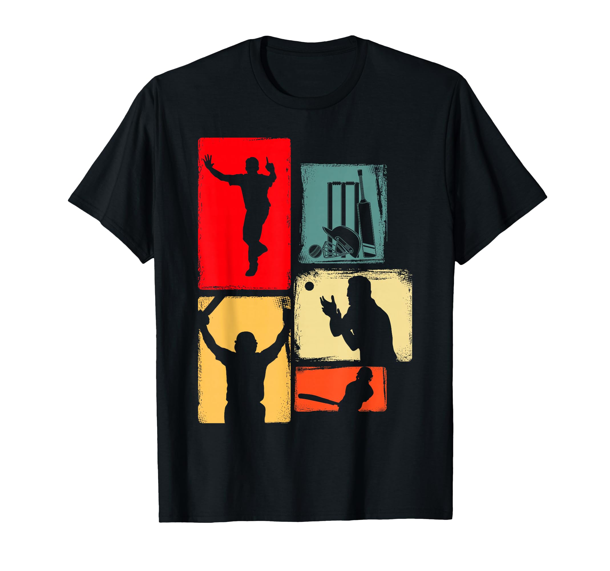 Cricket Tshirt for Cricketer | Batsman Bowler Retro Cricket T-Shirt