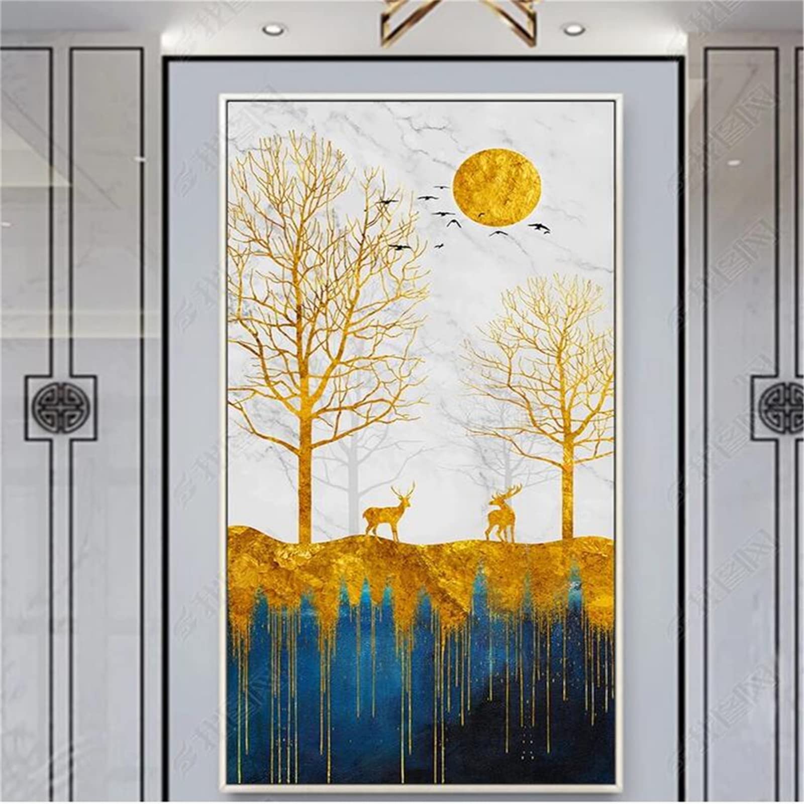 Yolada DIY 5D Diamond Painting Kit – Seelandschaft In 30x90 Cm, Mit Runden Diamanten, Leinwand & Werkzeug