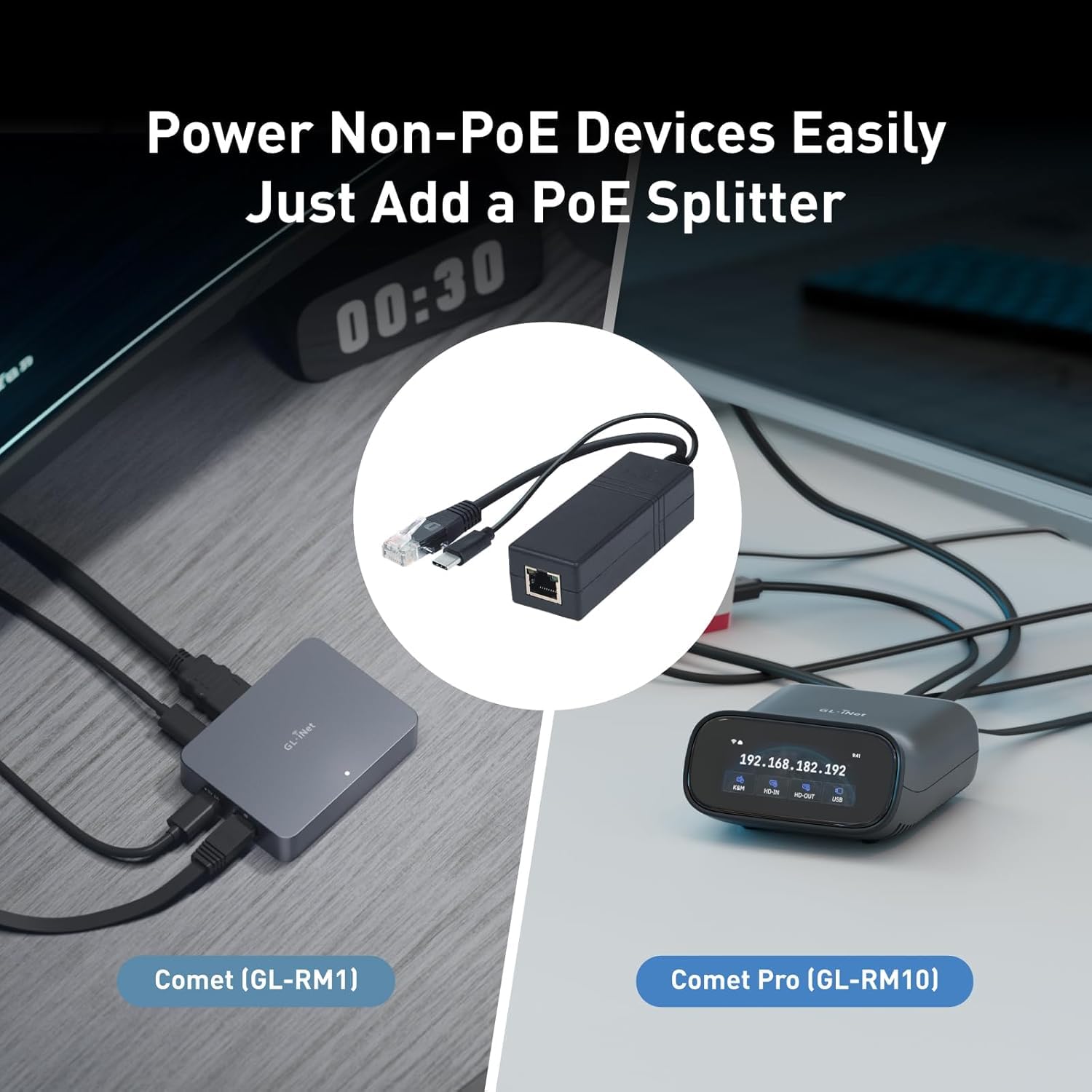 Splitter Gigabit PoE con uscita di tipo C 5V/2,5A - nessun adattatore aggiuntivo per risparmiare prese e cavi, ideale per HomeLab