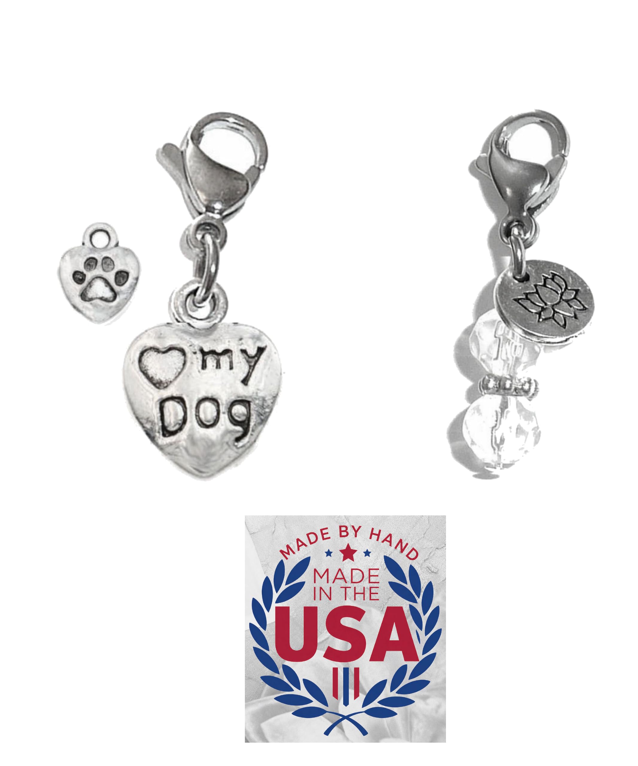 Hidden Hollow Beads Clip On Charm for Purse, Handbag, Keychain, Zipper Pull, Backpack, Jewelry Accessory, USA