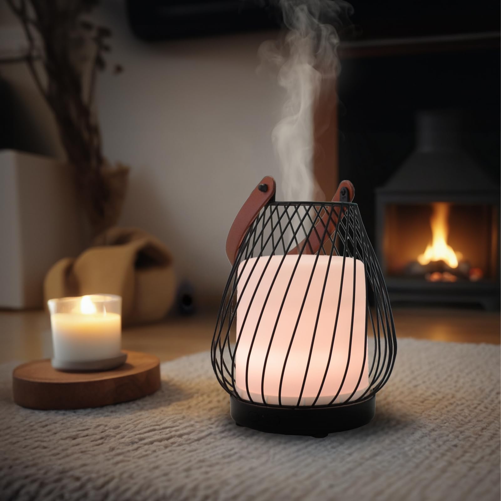 Zen'Aroma - Difusor ultrasónico inalámbrico Milano, batería Recargable integrada de 20 Horas, difusor de Aceite Esencial nómada, difusión Continua o por alternancia, 3 Modos de iluminación LED Blanco