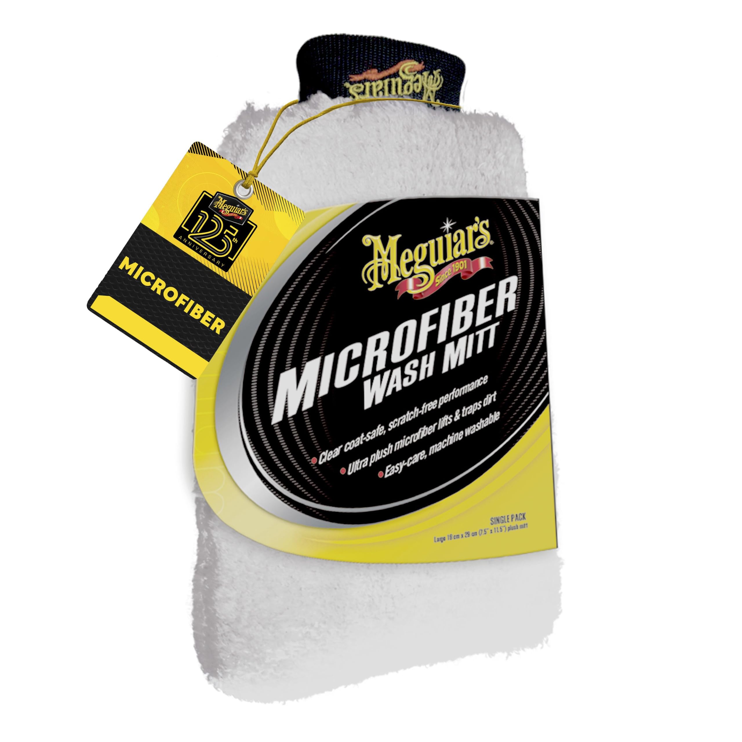 Meguiar's Wash Mitt Mikrofaser Waschhandschuh - Saugfähige Mikrofaser, wiederverwendbar, maschinenwaschbar, X3002EU