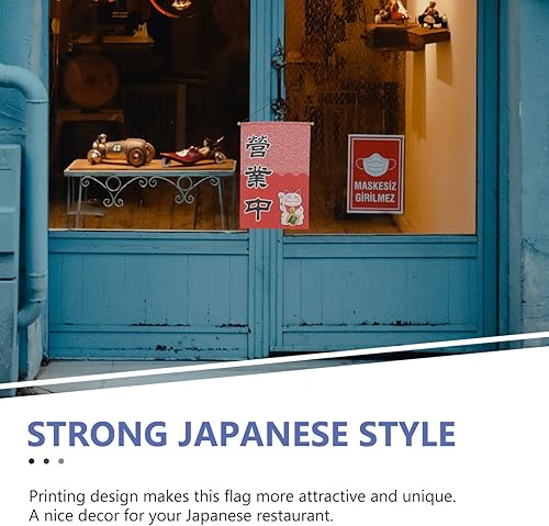 Miniatura 8 de Decoración japonesa para puerta de restaurante japonés, decoración de banderas: banderas de poliéster para el hogar, patio, césped, 2 piezas,